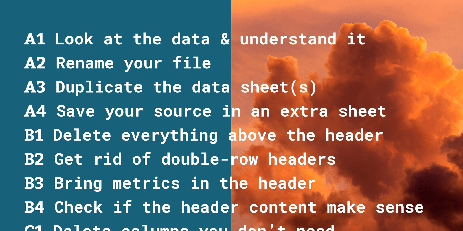 How To Prepare Your Data For Analysis And Charting In Excel Google Sheets