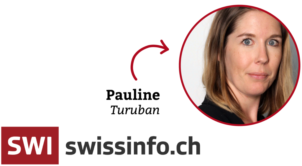 Photo of Pauline Turuban and a logo of swissinfo.ch